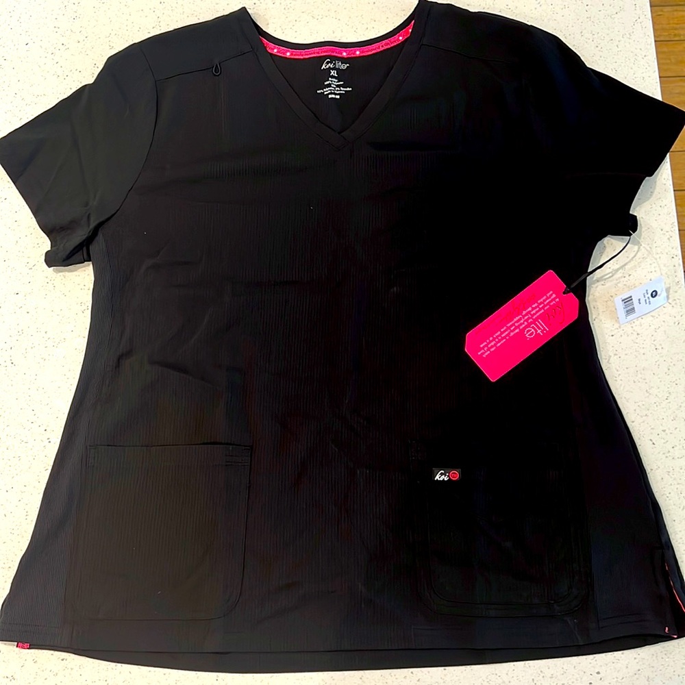 koi brand black scrub top